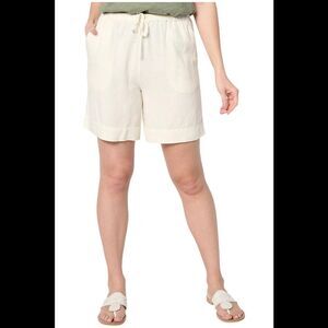 BEAUTIFUL by Lawrence Zarian Women's Linen Blend Soft Short Ivory - Regular